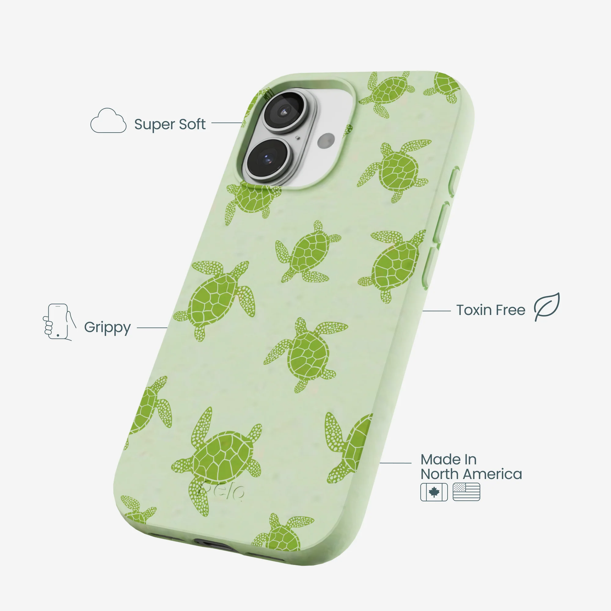 Sage Green Tiny Turtles iPhone 17 Case - Image 4