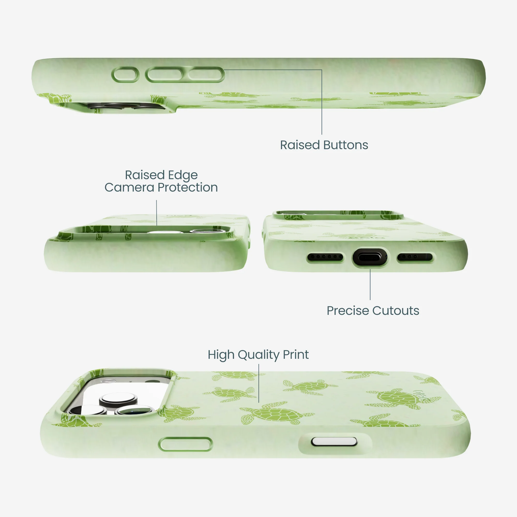Sage Green Tiny Turtles iPhone 17 Pro Max Case - Image 3