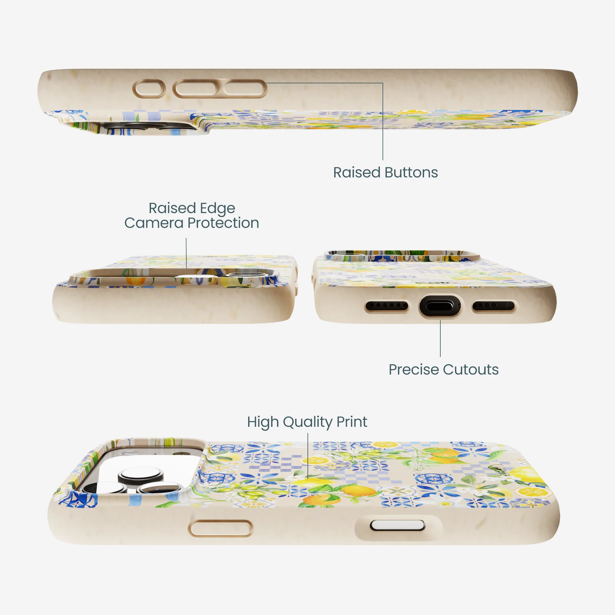 Seashell Amalfi Fruits iPhone 17 Pro Max Case - Image 3