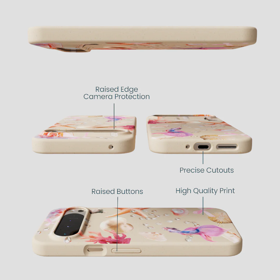 Seashell Aqua Dreams Google Pixel 9 Pro XL Case - Image 3