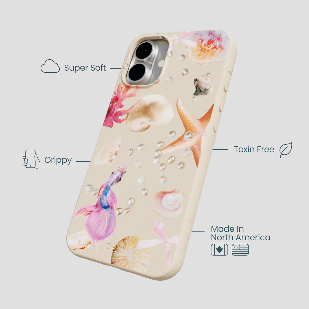 Seashell Aqua Dreams iPhone 16 Plus Case - Image 4