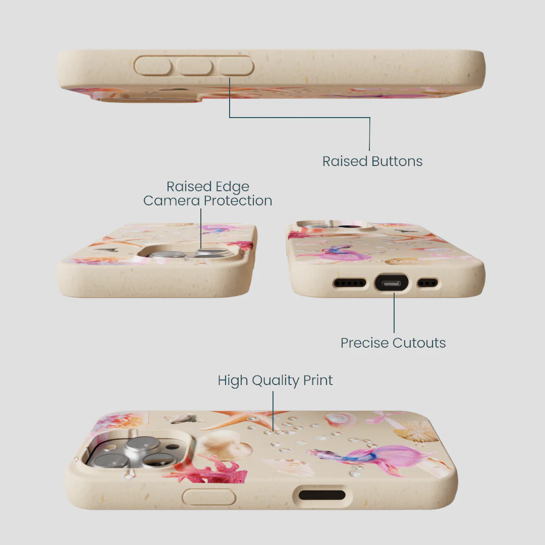 Seashell Aqua Dreams iPhone 16 Pro Case - Image 3