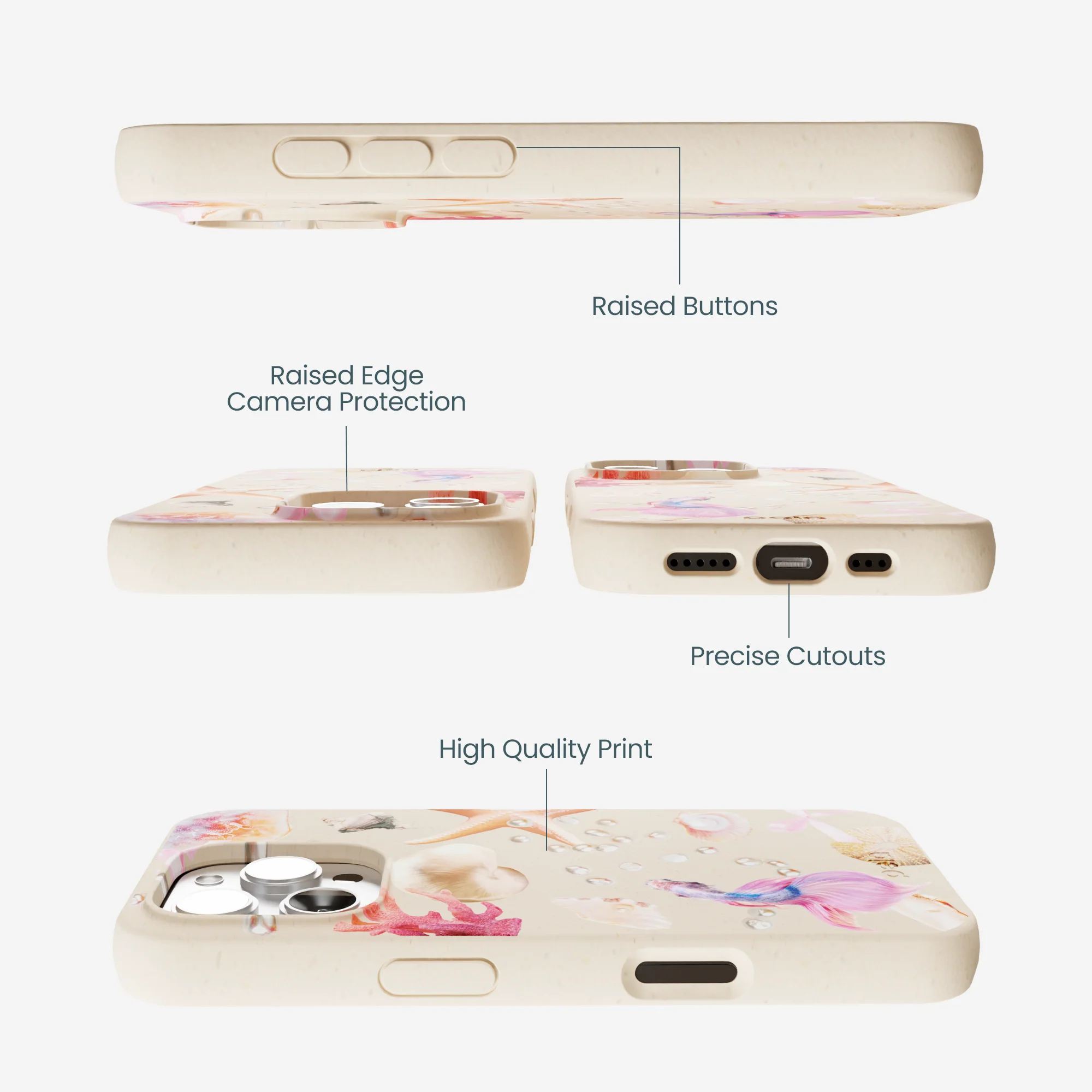 Seashell Aqua Dreams iPhone 16 Pro Max Case - Image 3