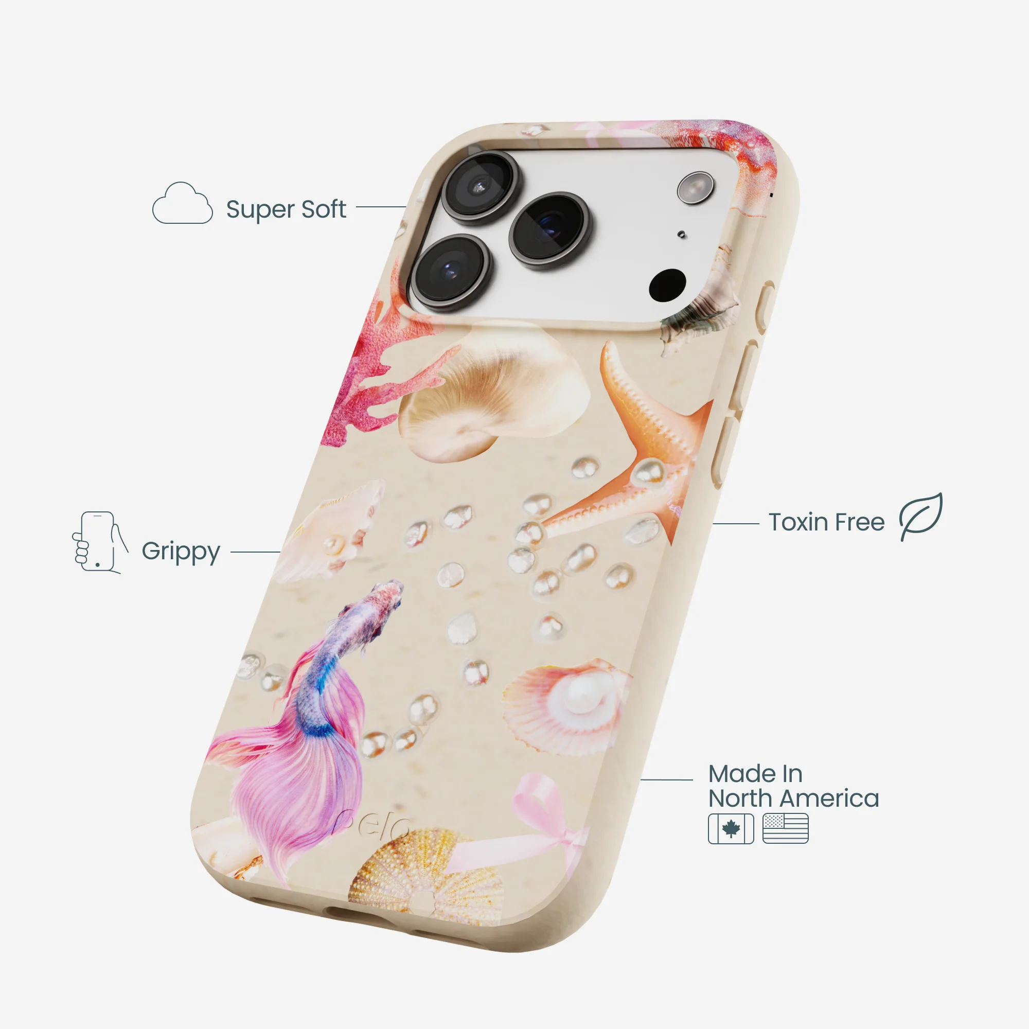 Seashell Aqua Dreams iPhone 17 Pro Case - Image 4