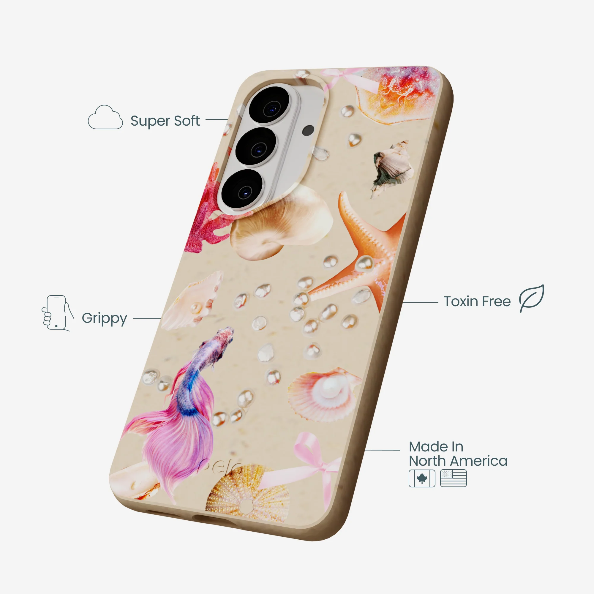 Seashell Aqua Dreams Samsung Galaxy S26 Case - Image 4