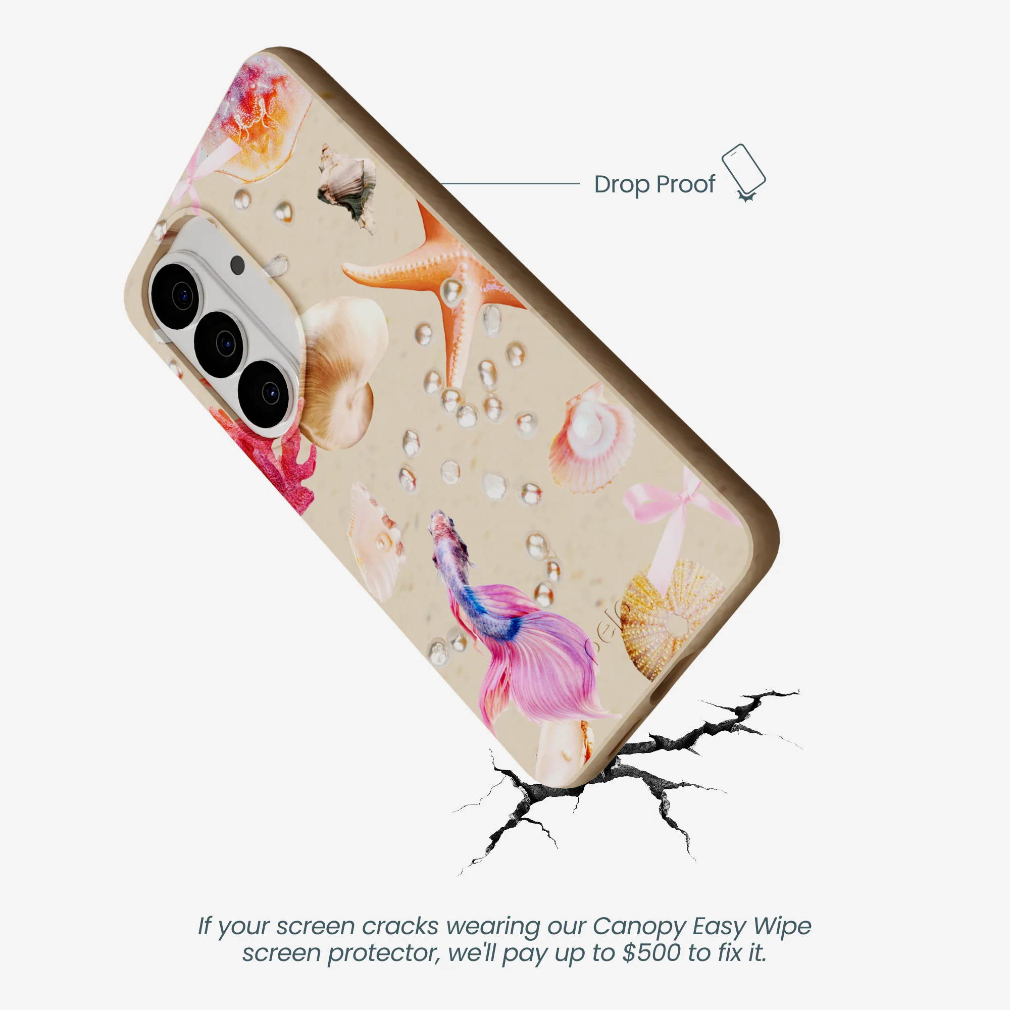 Seashell Aqua Dreams Samsung Galaxy S26 Case - Image 5