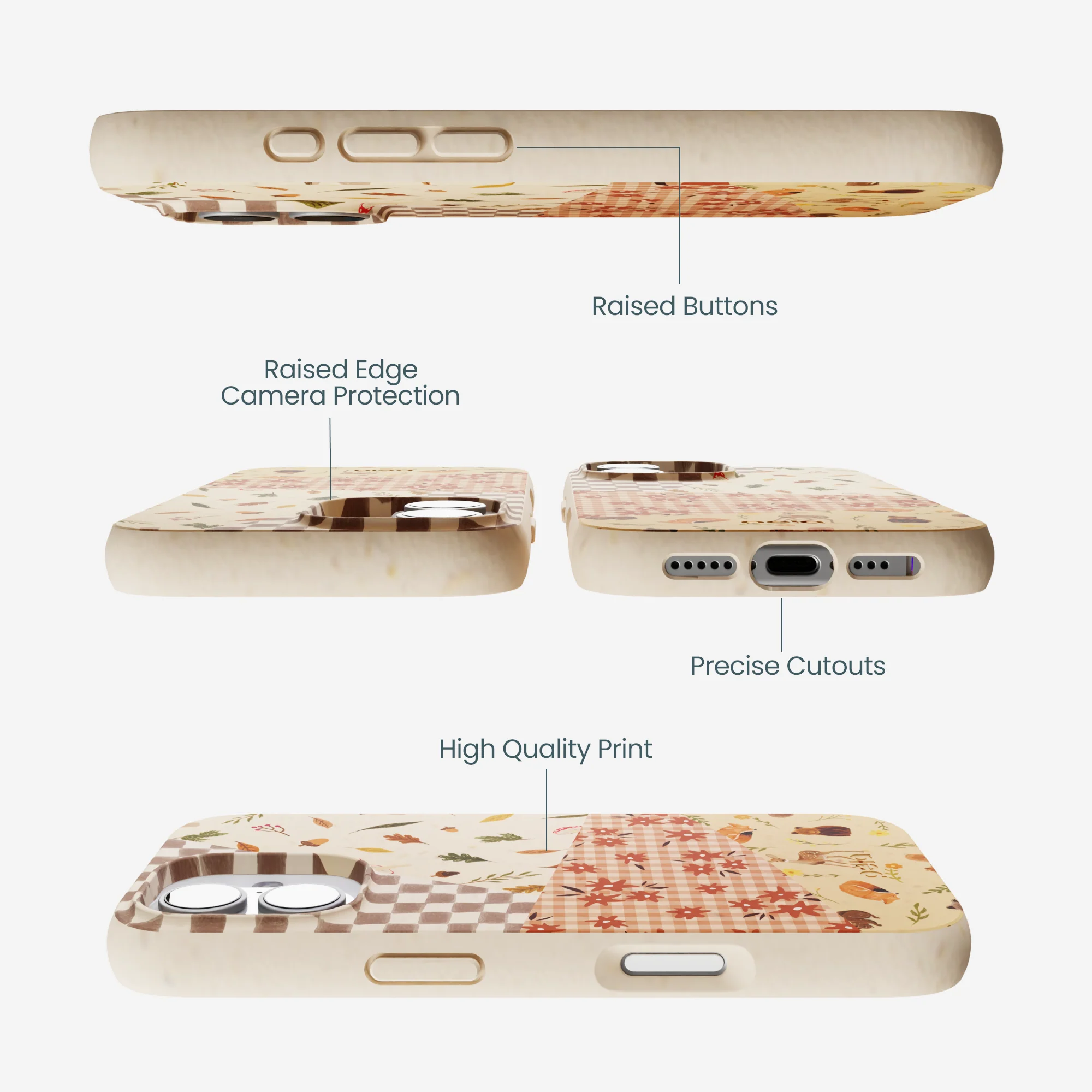 Seashell Autumn Quilt iPhone 17 Case - Image 3