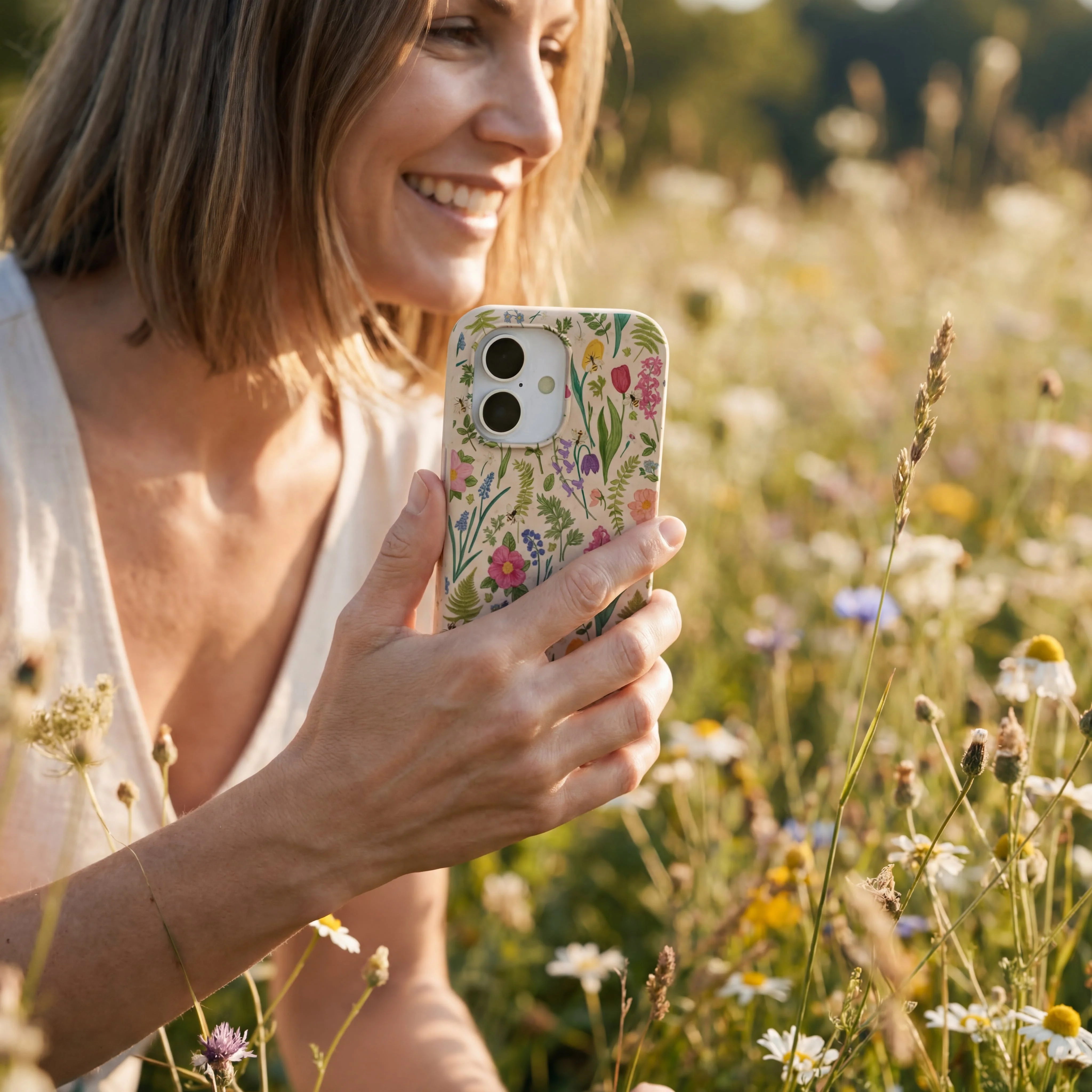 Seashell Bee Meadow iPhone 15 Pro Case - Image 2