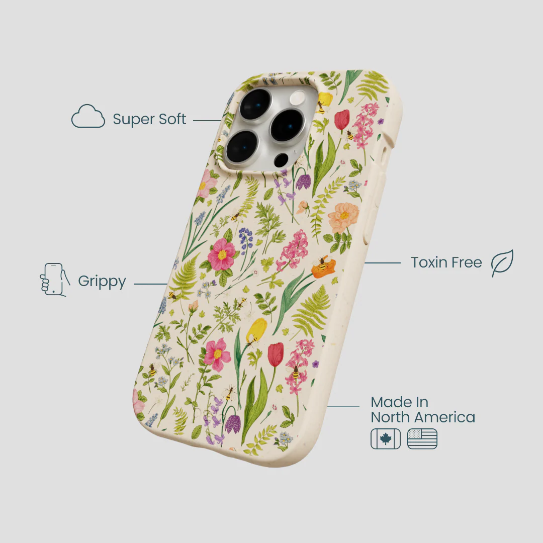 Seashell Bee Meadow iPhone 15 Pro Case - Image 4
