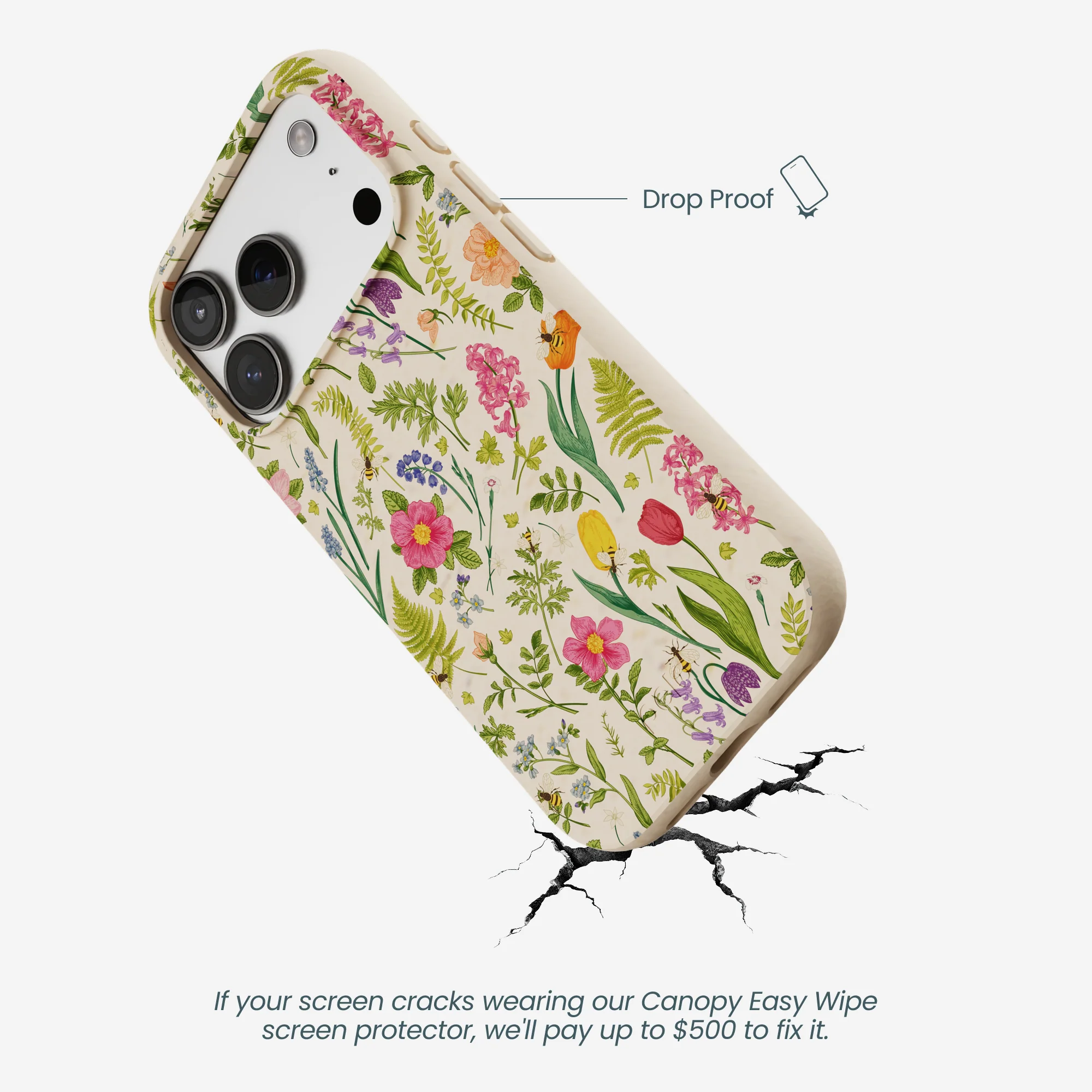 Seashell Bee Meadow iPhone 17 Pro Case - Image 5