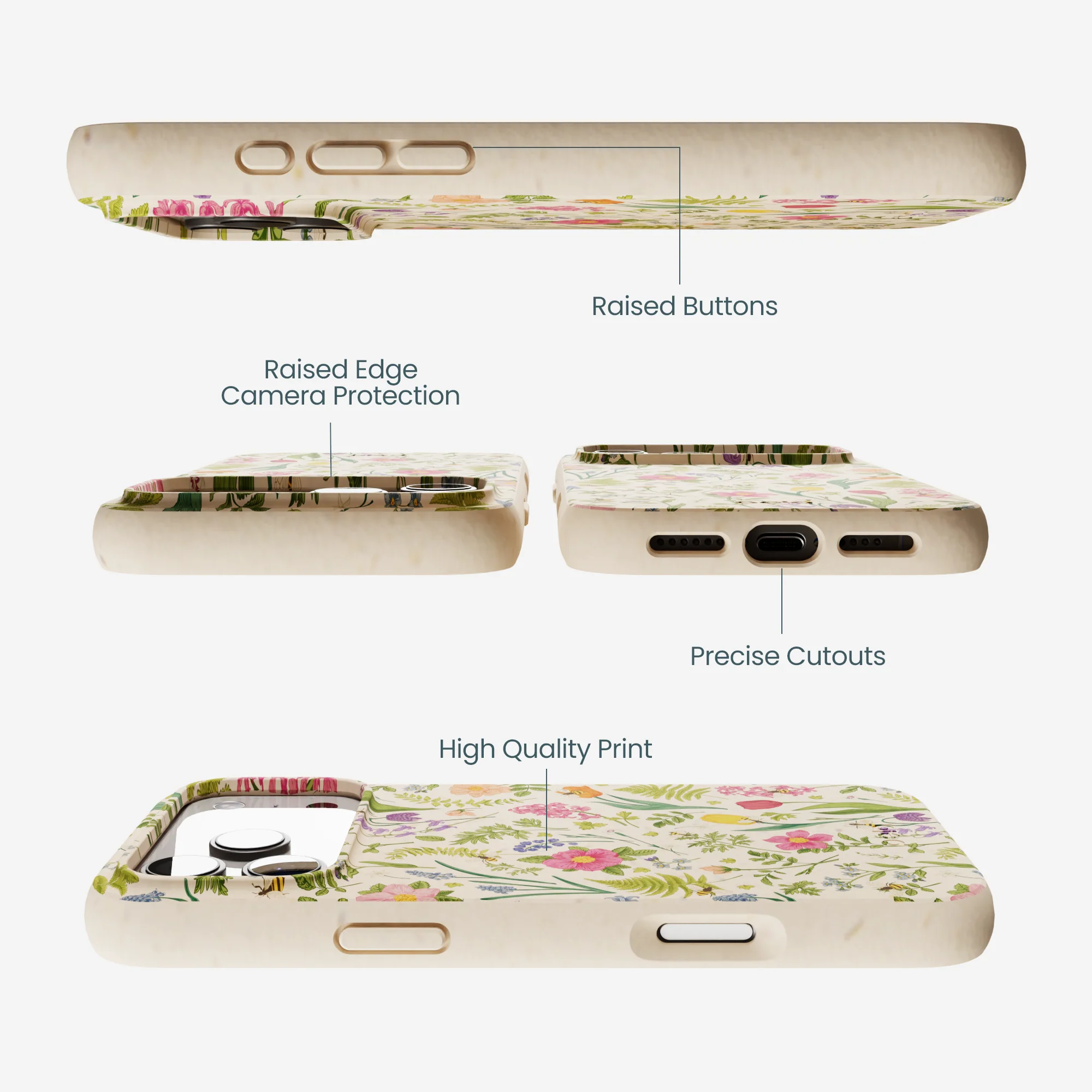 Seashell Bee Meadow iPhone 17 Pro Max Case - Image 3