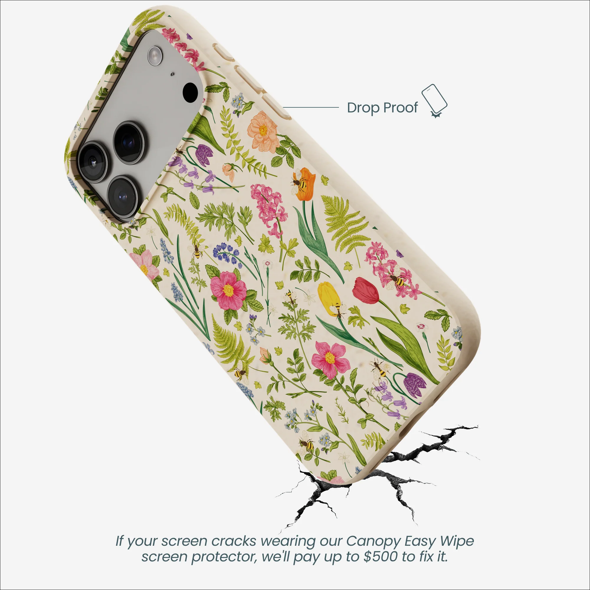 Seashell Bee Meadow iPhone 17 Pro Max Case - Image 5