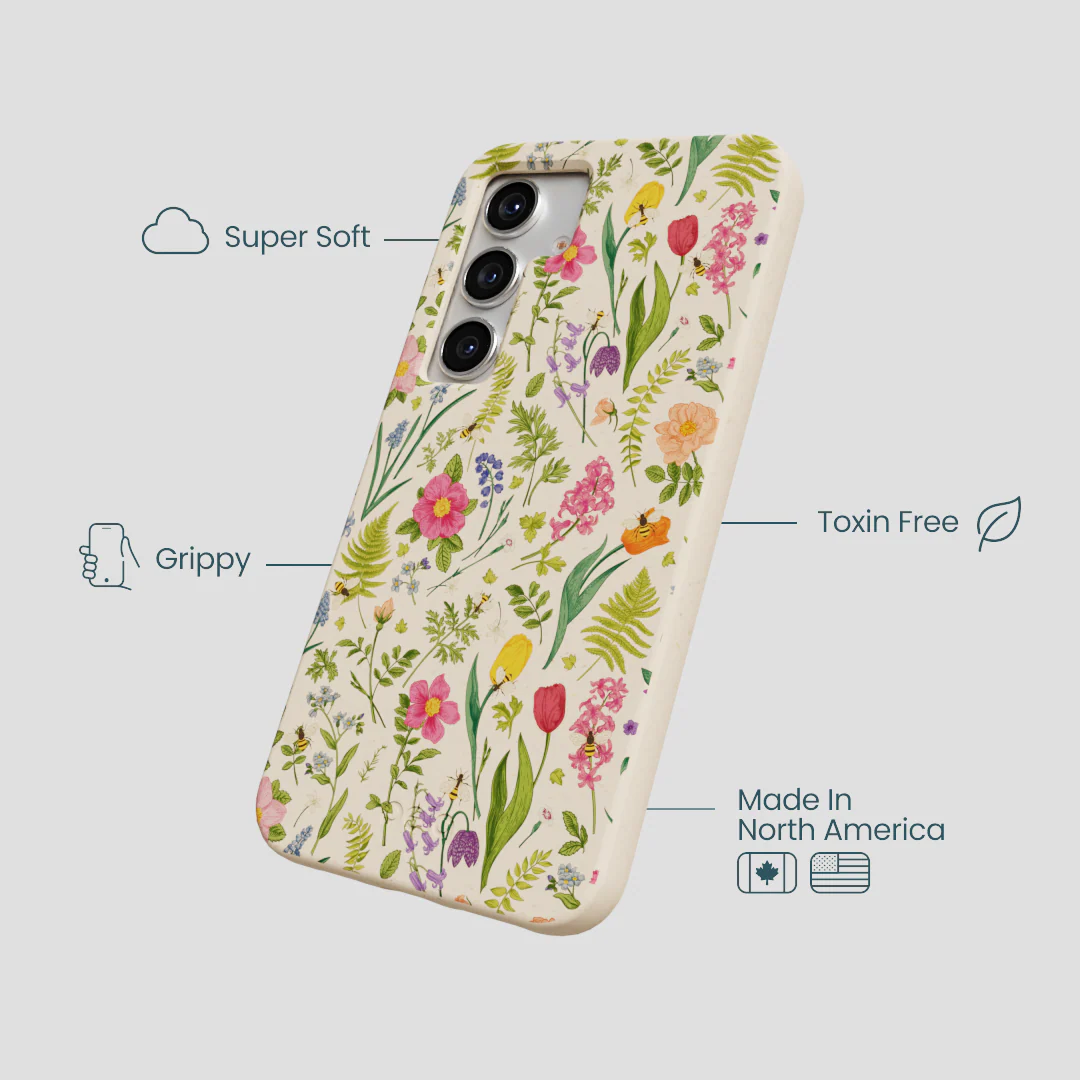 Seashell Bee Meadow Samsung Galaxy S25 Case - Image 4