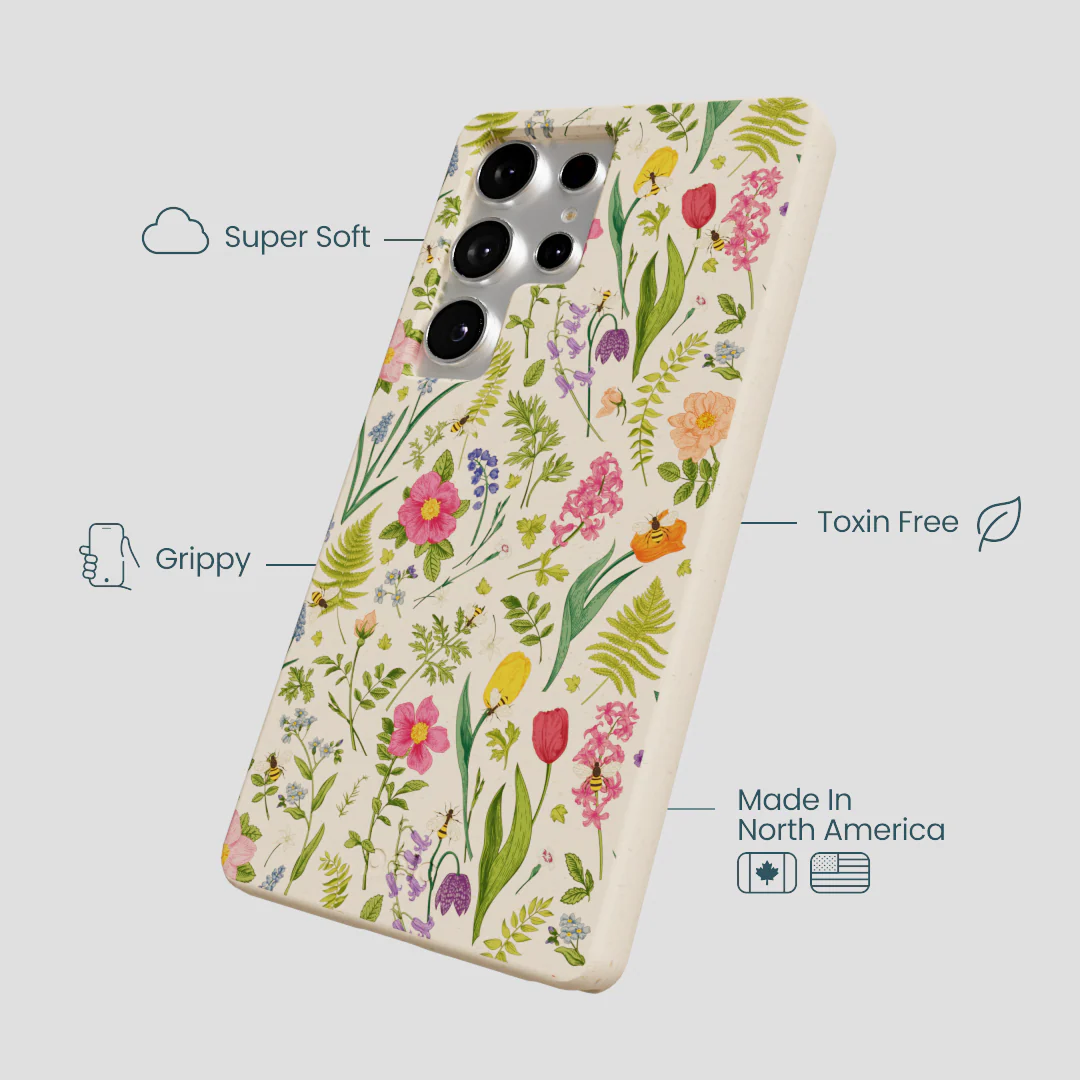 Seashell Bee Meadow Samsung Galaxy S25 Ultra Case - Image 4