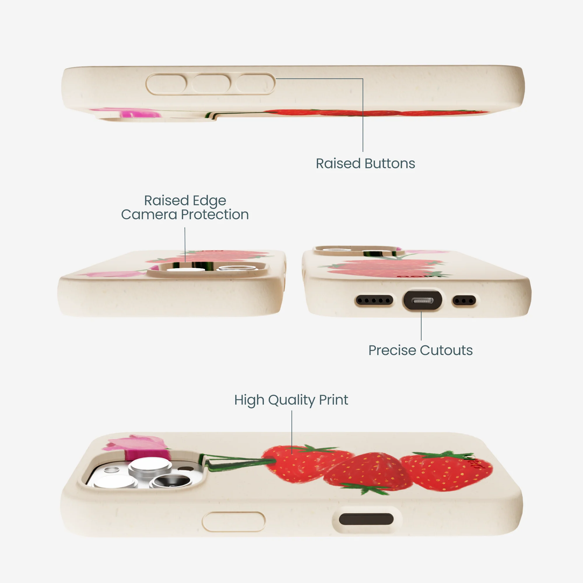 Seashell Berry Bloom iPhone 16 Pro Max Case - Image 3