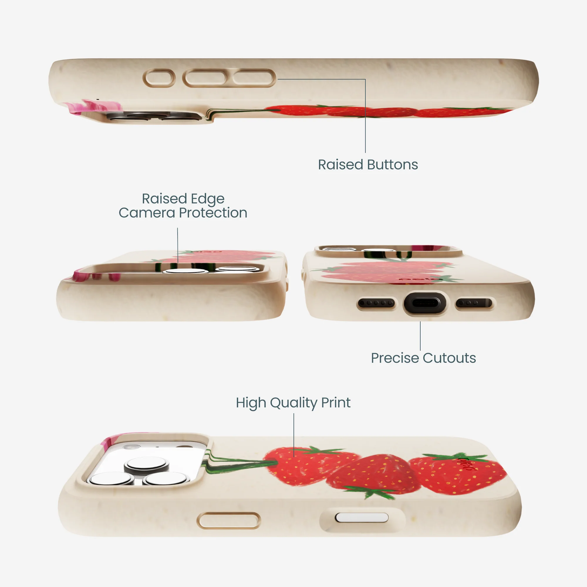 Seashell Berry Bloom iPhone 17 Pro Case - Image 3