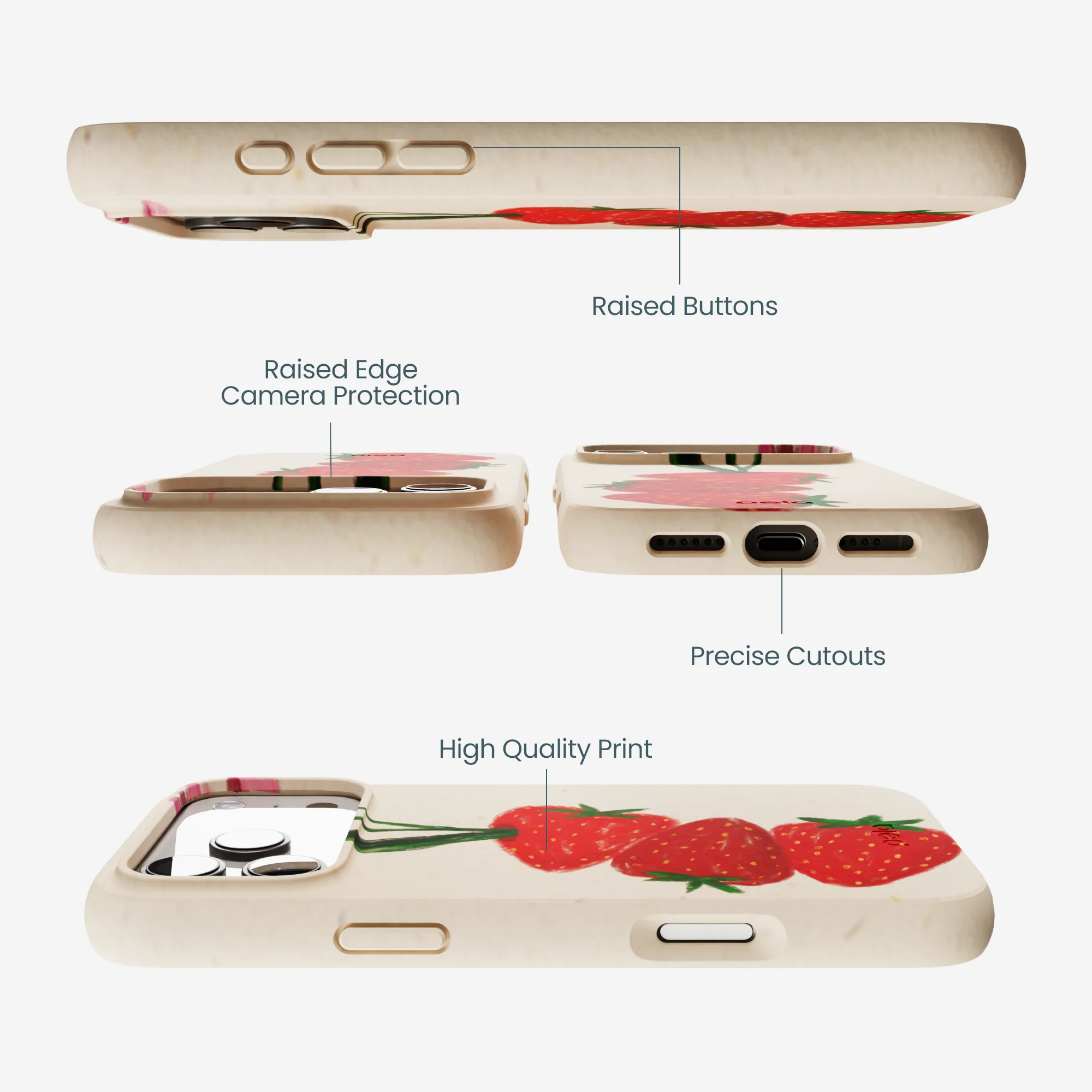Seashell Berry Bloom iPhone 17 Pro Max Case - Image 3