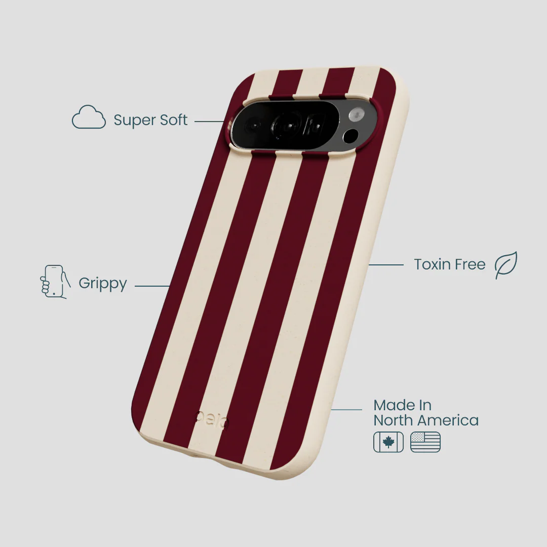 Seashell Big Burgundy Stripes Google Pixel 10/10 Pro Case - Image 4