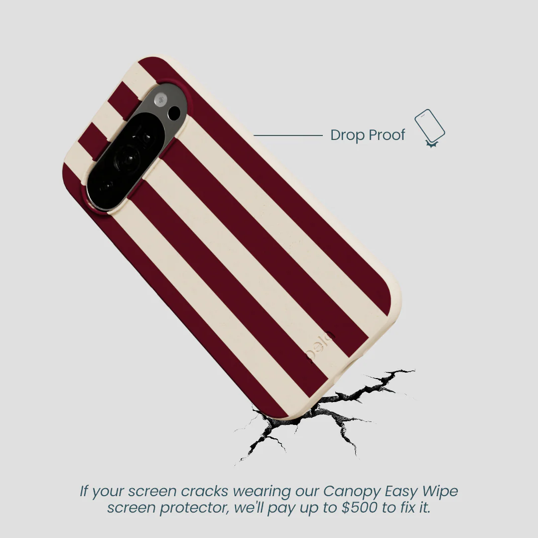 Seashell Big Burgundy Stripes Google Pixel 10/10 Pro Case - Image 5