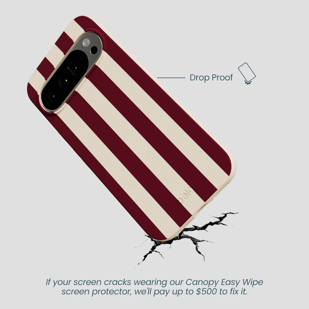 Seashell Big Burgundy Stripes Google Pixel 10 Pro XL Case - Image 5