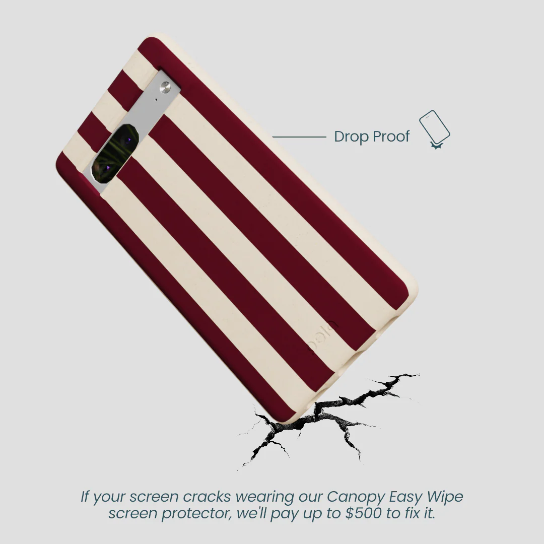 Seashell Big Burgundy Stripes Google Pixel 7a Case - Image 5