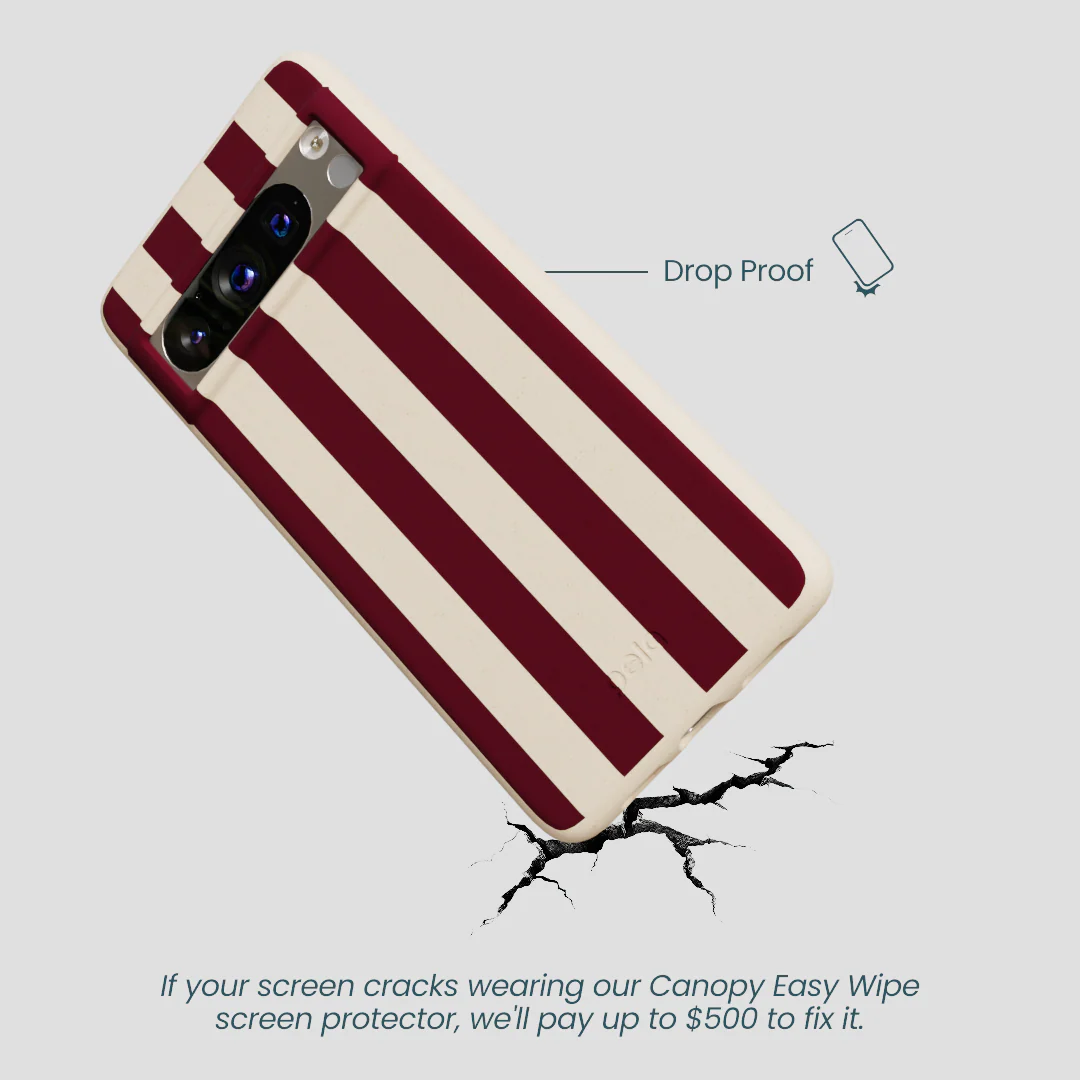Seashell Big Burgundy Stripes Google Pixel 8 Pro Case - Image 5