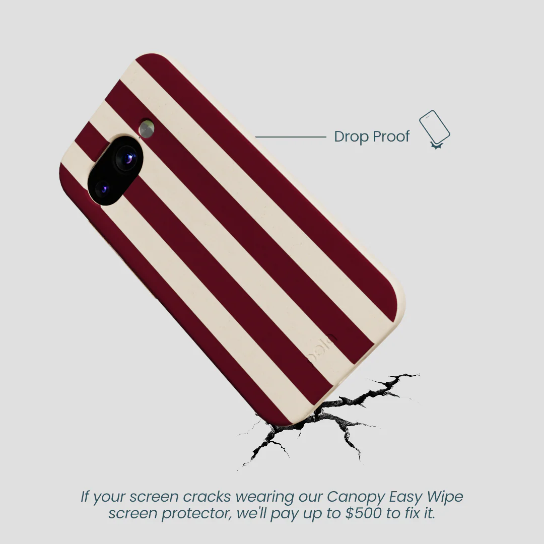 Seashell Big Burgundy Stripes Google Pixel 9a Case - Image 5