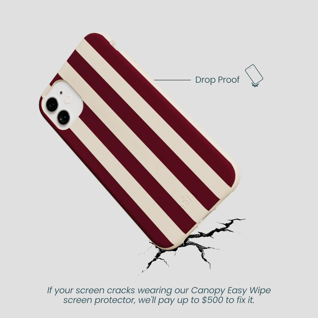 Seashell Big Burgundy Stripes iPhone 11 Case - Image 5