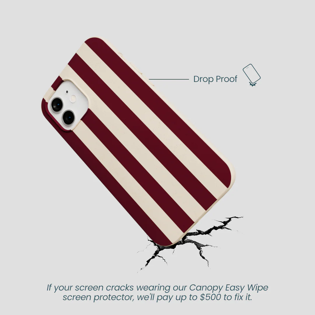 Seashell Big Burgundy Stripes iPhone 12/ iPhone 12 Pro Case - Image 5