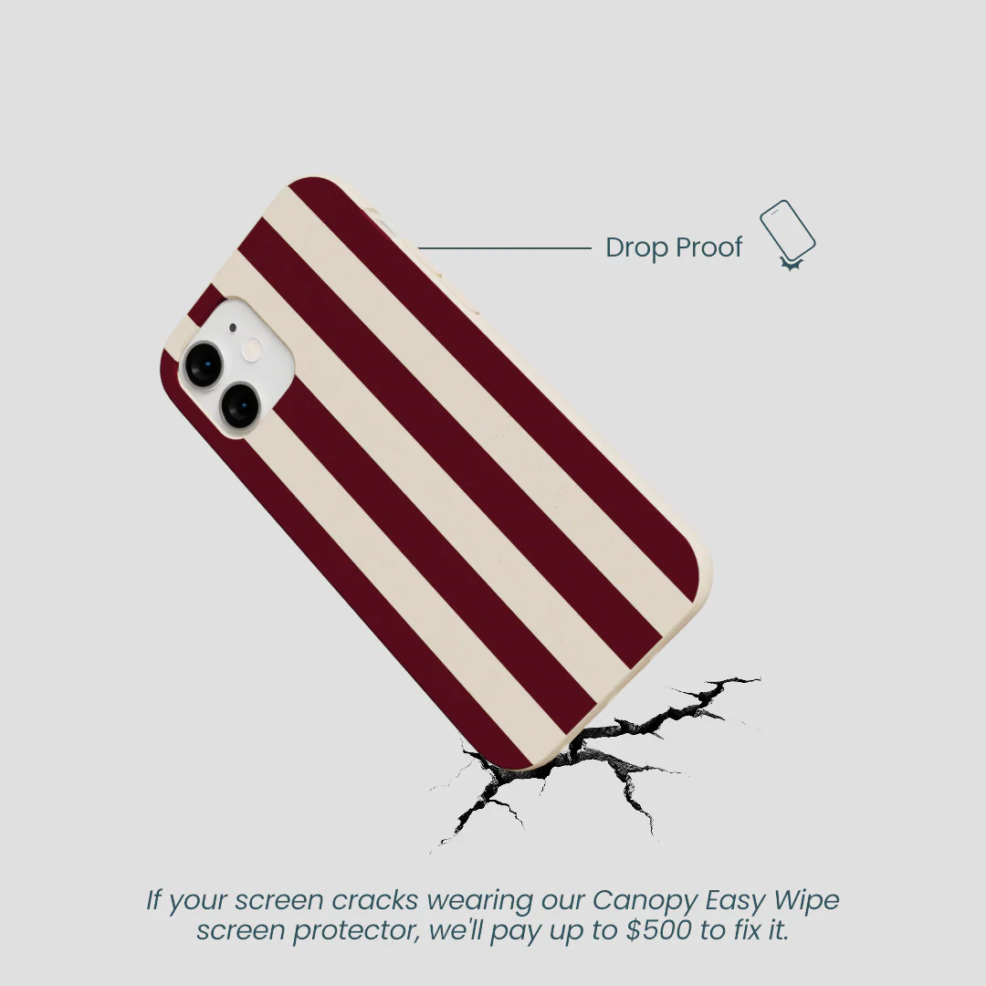 Seashell Big Burgundy Stripes iPhone 12 Mini Case - Image 5
