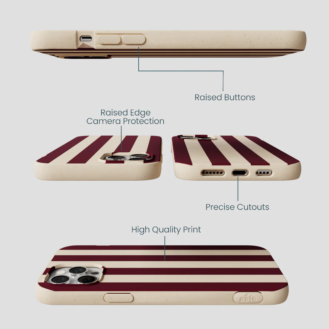 Seashell Big Burgundy Stripes iPhone 12 Pro Max Case - Image 3