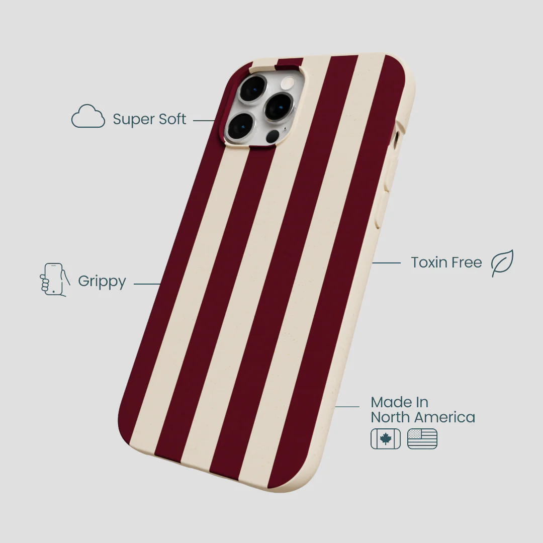 Seashell Big Burgundy Stripes iPhone 12 Pro Max Case - Image 4