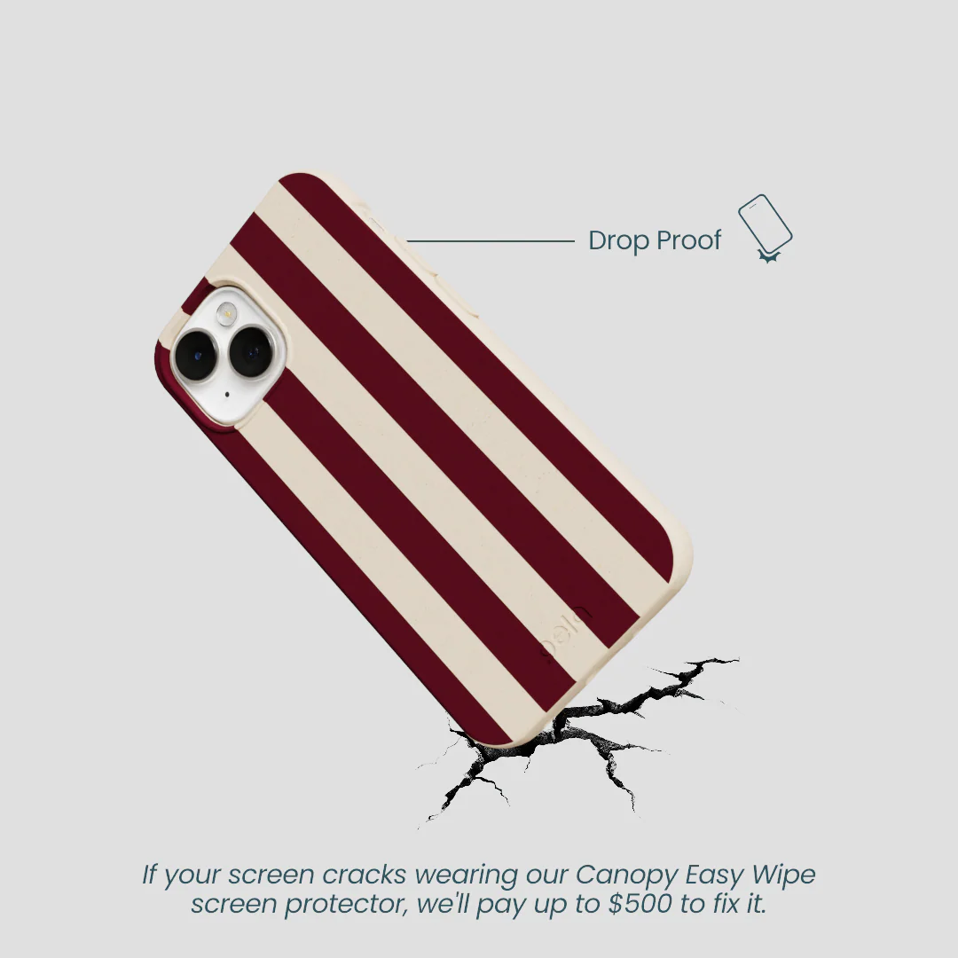 Seashell Big Burgundy Stripes iPhone 13 Mini Case - Image 5