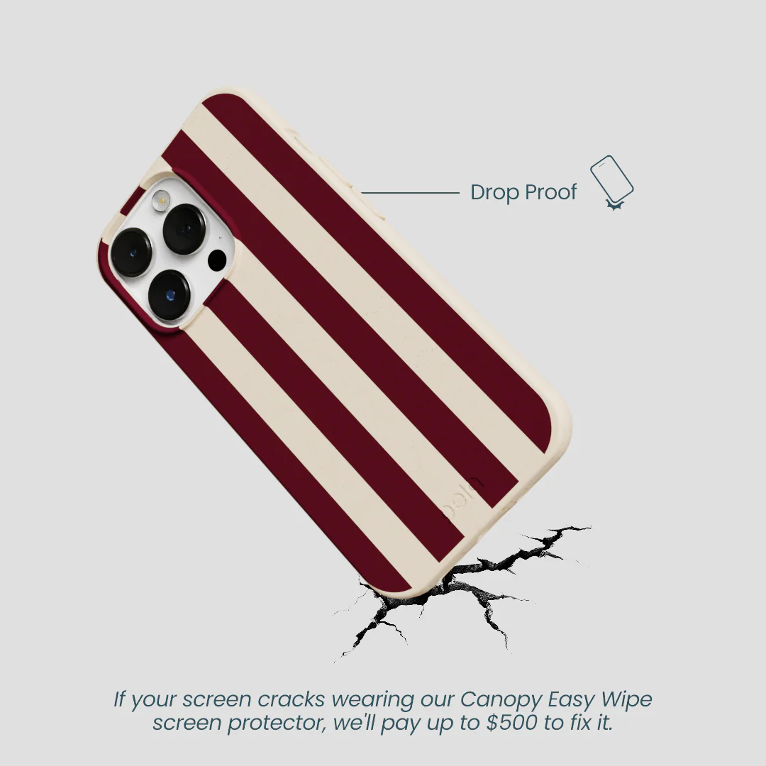 Seashell Big Burgundy Stripes iPhone 13 Pro Case - Image 5