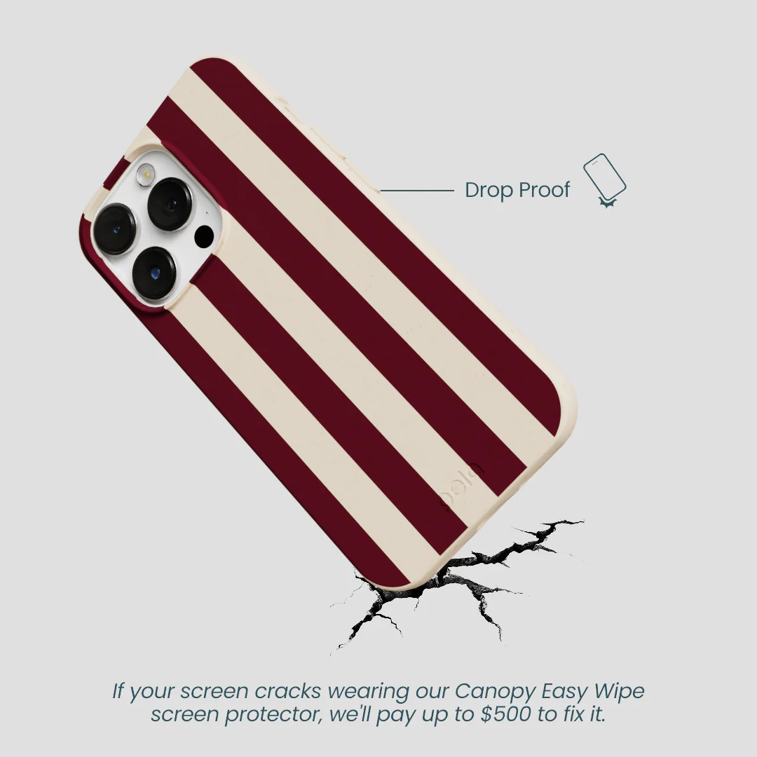 Seashell Big Burgundy Stripes iPhone 13 Pro Max Case - Image 5