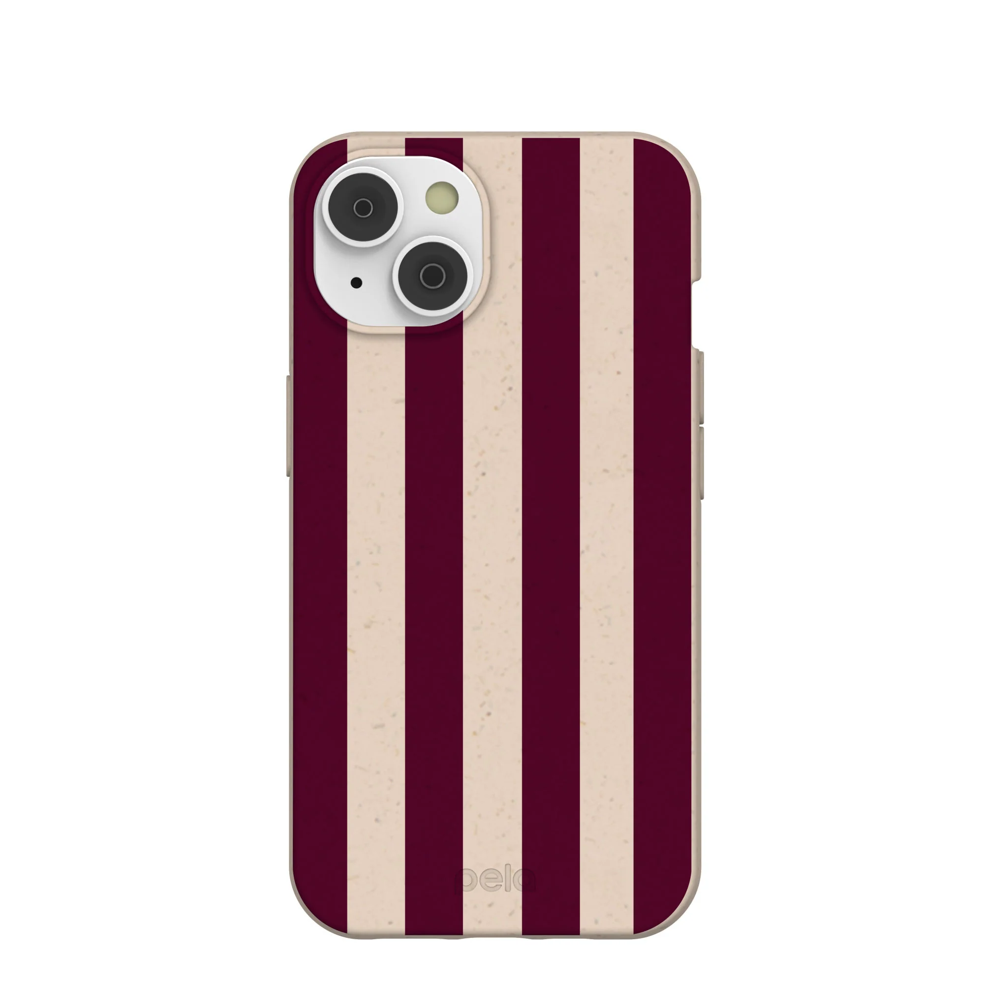 Seashell Big Burgundy Stripes iPhone 14 Case