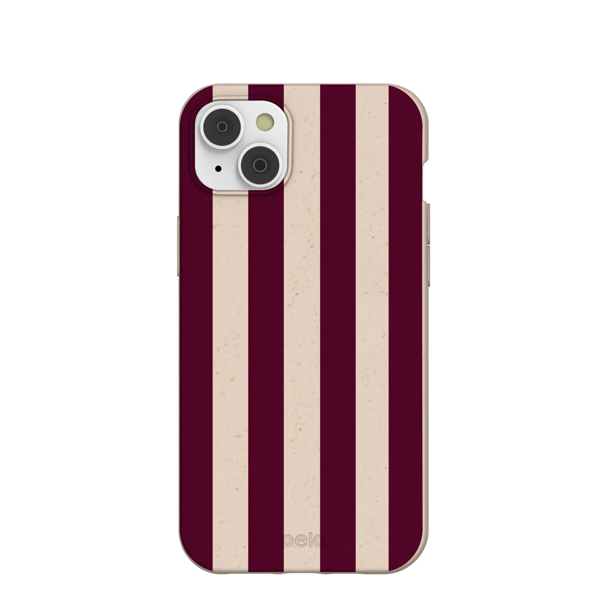 Seashell Big Burgundy Stripes iPhone 14 Plus Case