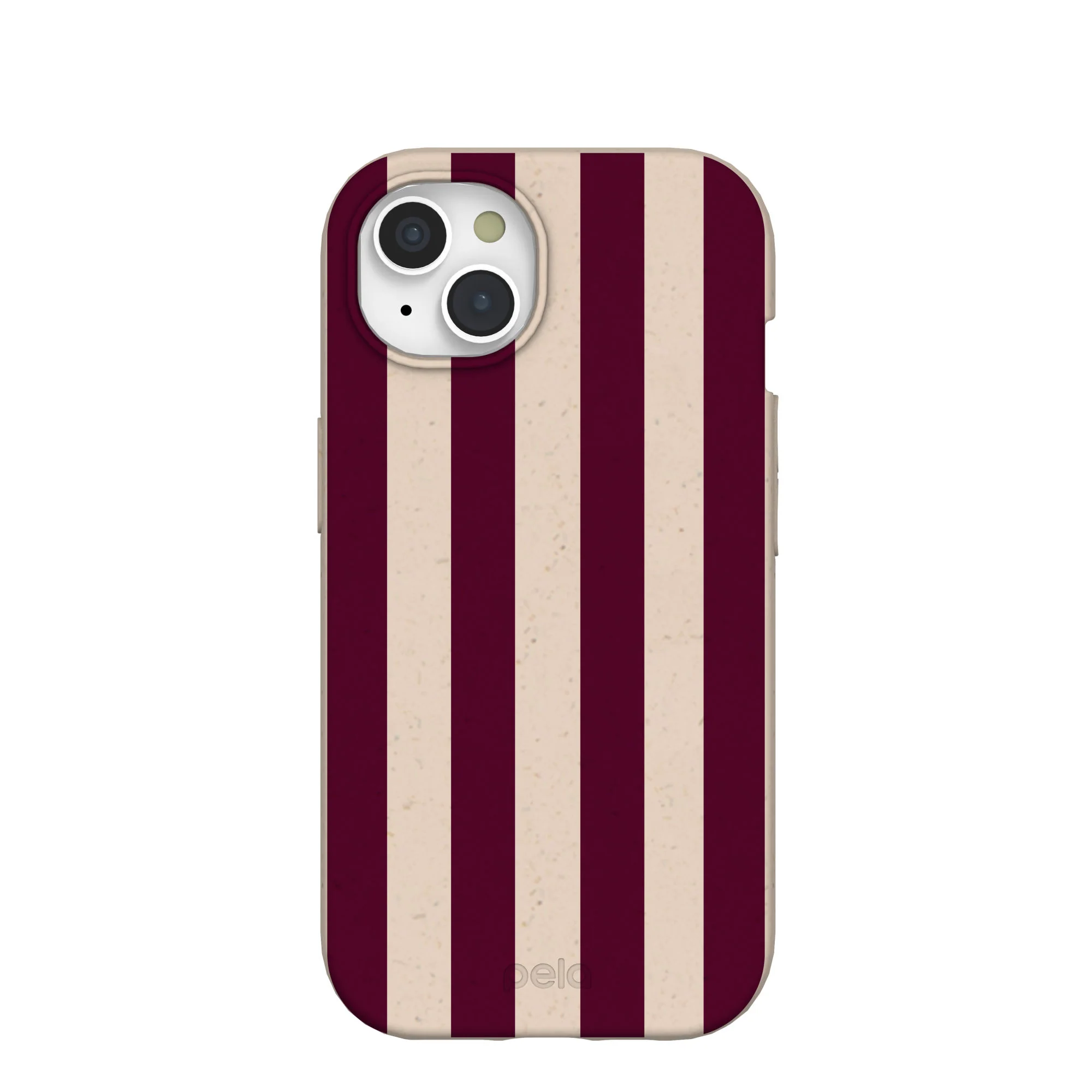 Seashell Big Burgundy Stripes iPhone 15 Case