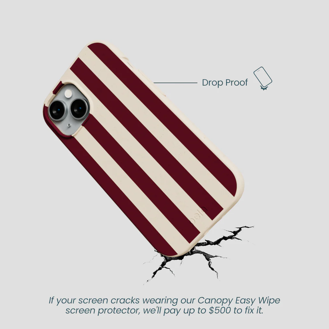 Seashell Big Burgundy Stripes iPhone 15 Case - Image 5