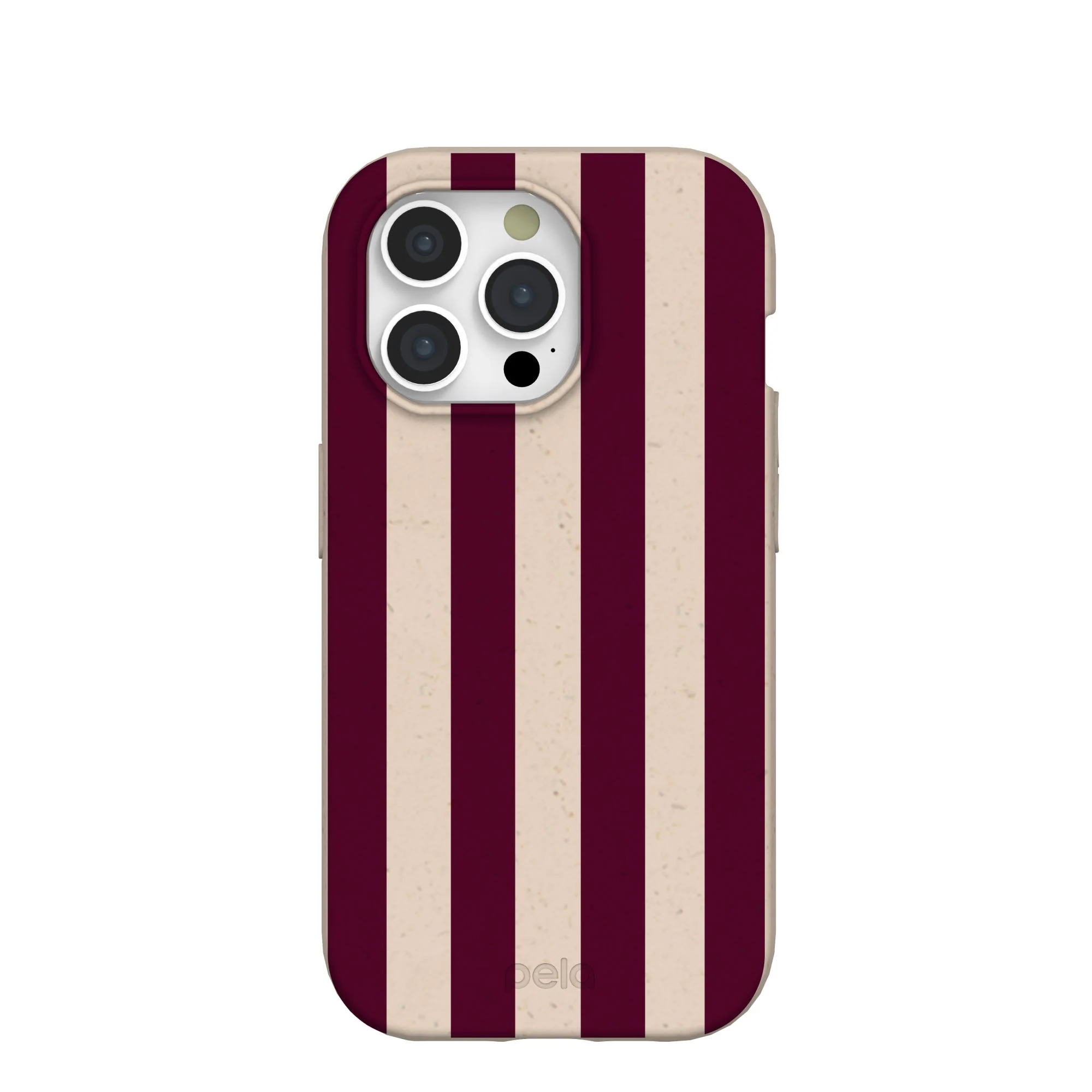 Seashell Big Burgundy Stripes iPhone 15 Pro Case