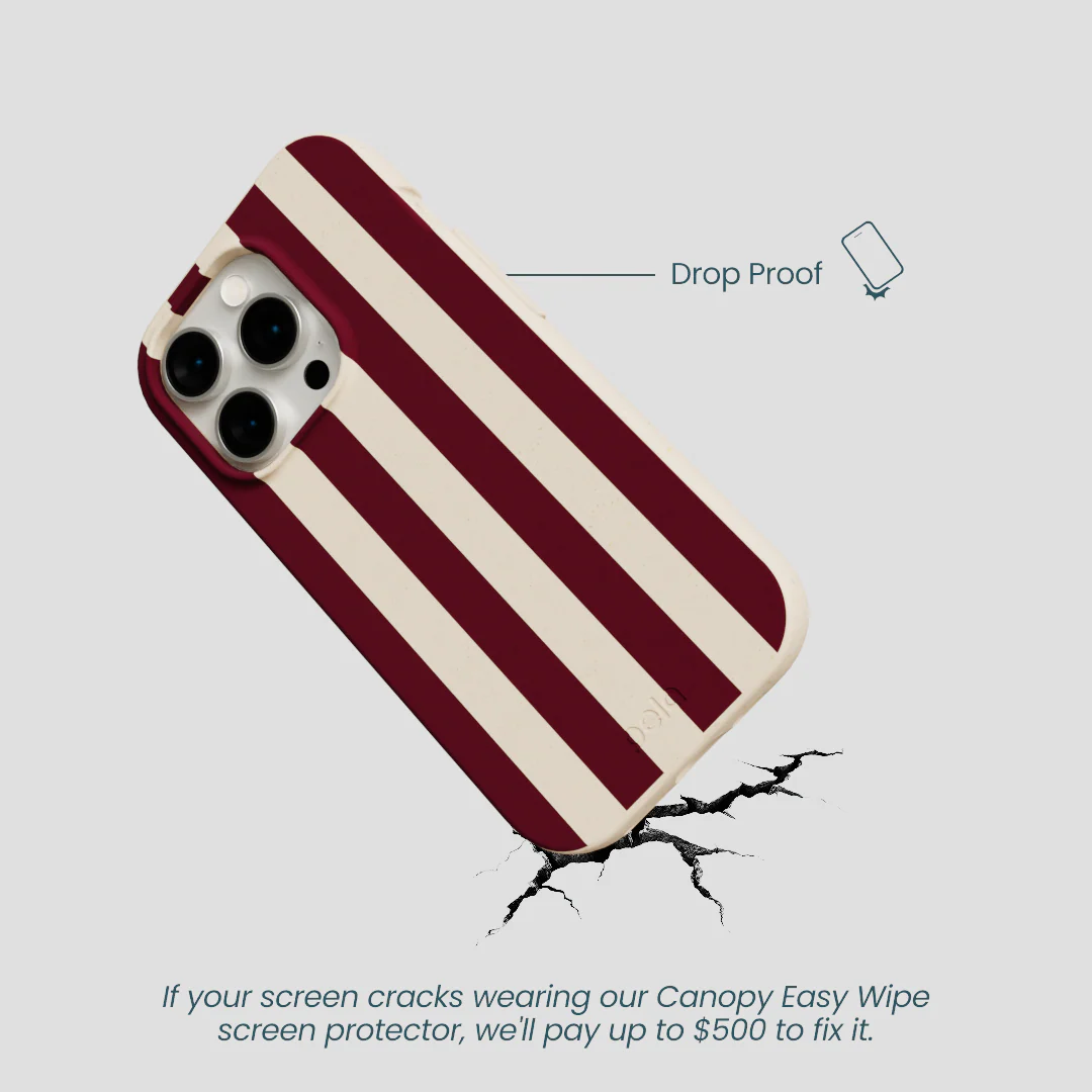 Seashell Big Burgundy Stripes iPhone 15 Pro Case - Image 5