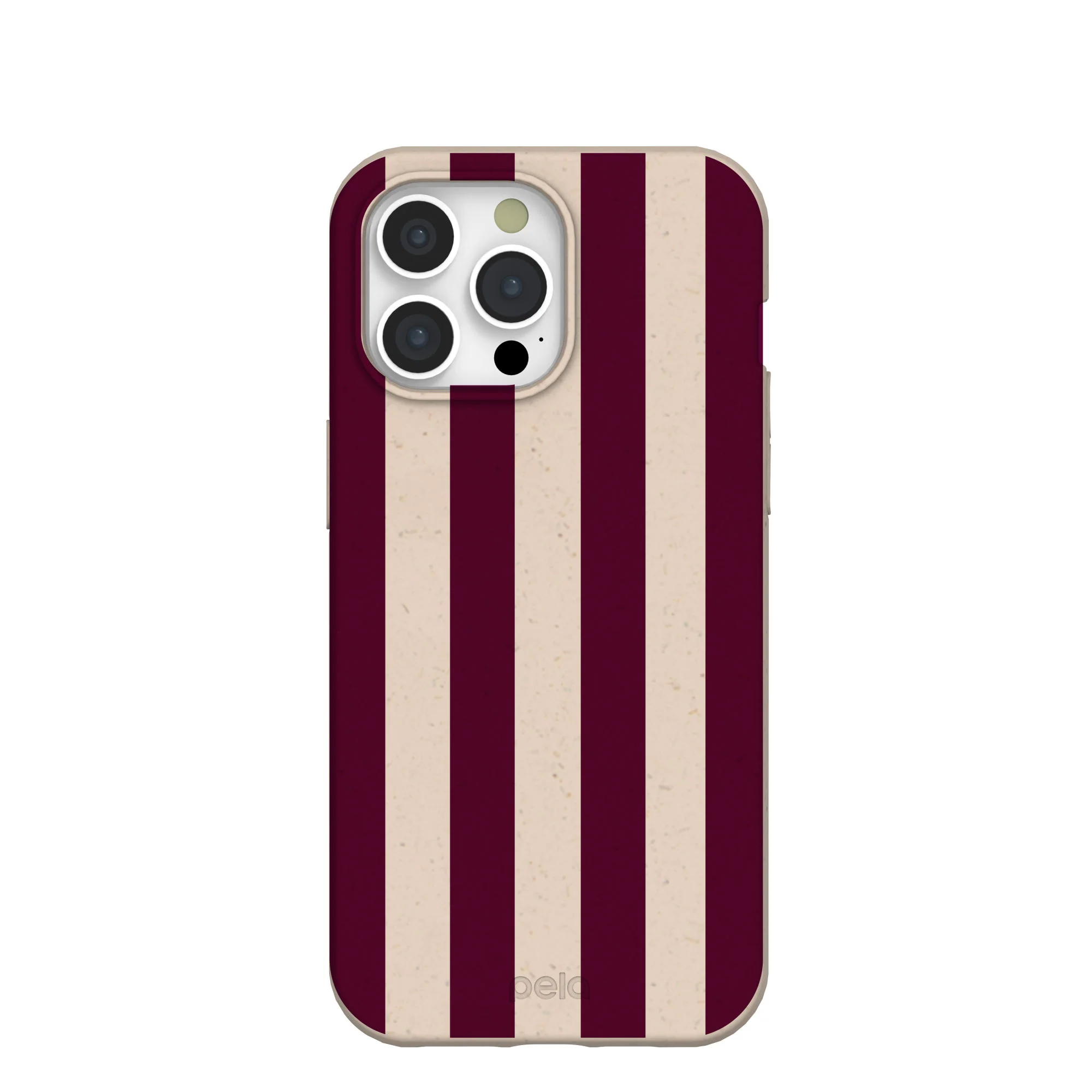 Seashell Big Burgundy Stripes iPhone 15 Pro Max Case