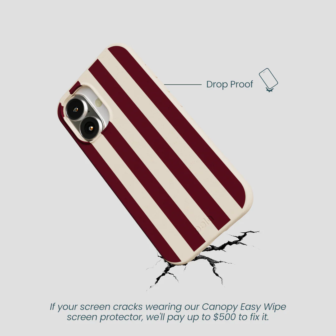 Seashell Big Burgundy Stripes iPhone 16 Case - Image 5