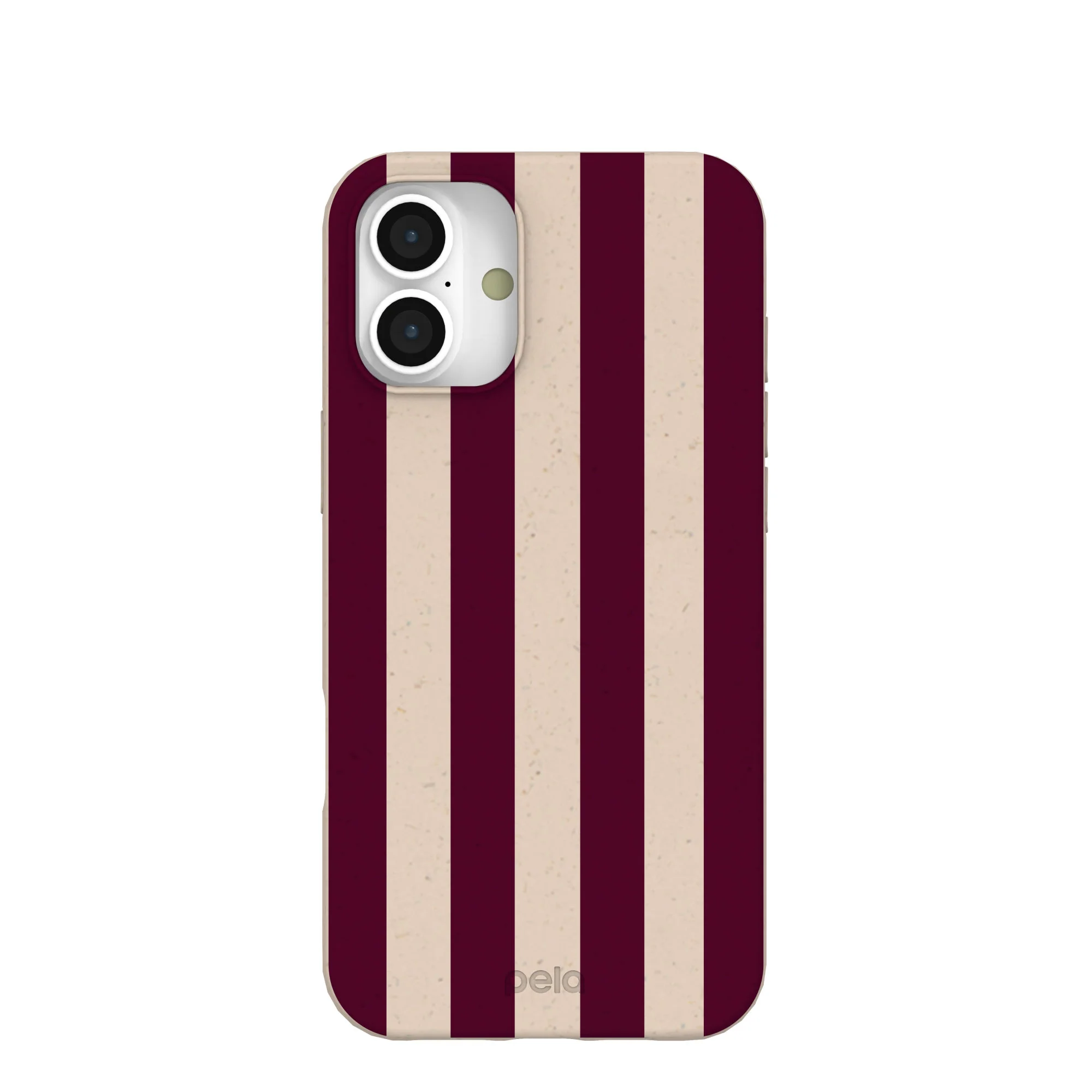 Seashell Big Burgundy Stripes iPhone 16 Plus Case