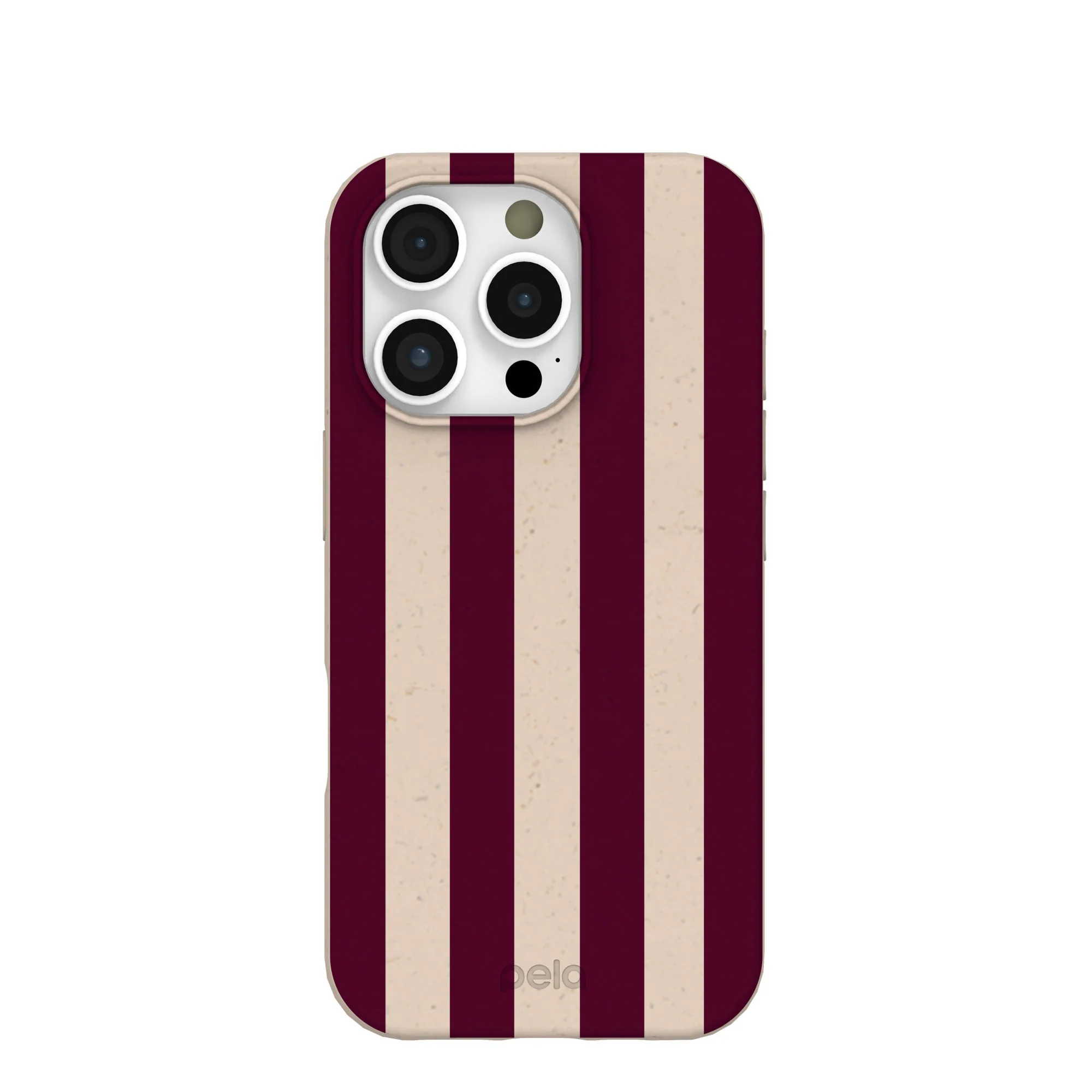 Seashell Big Burgundy Stripes iPhone 16 Pro Case