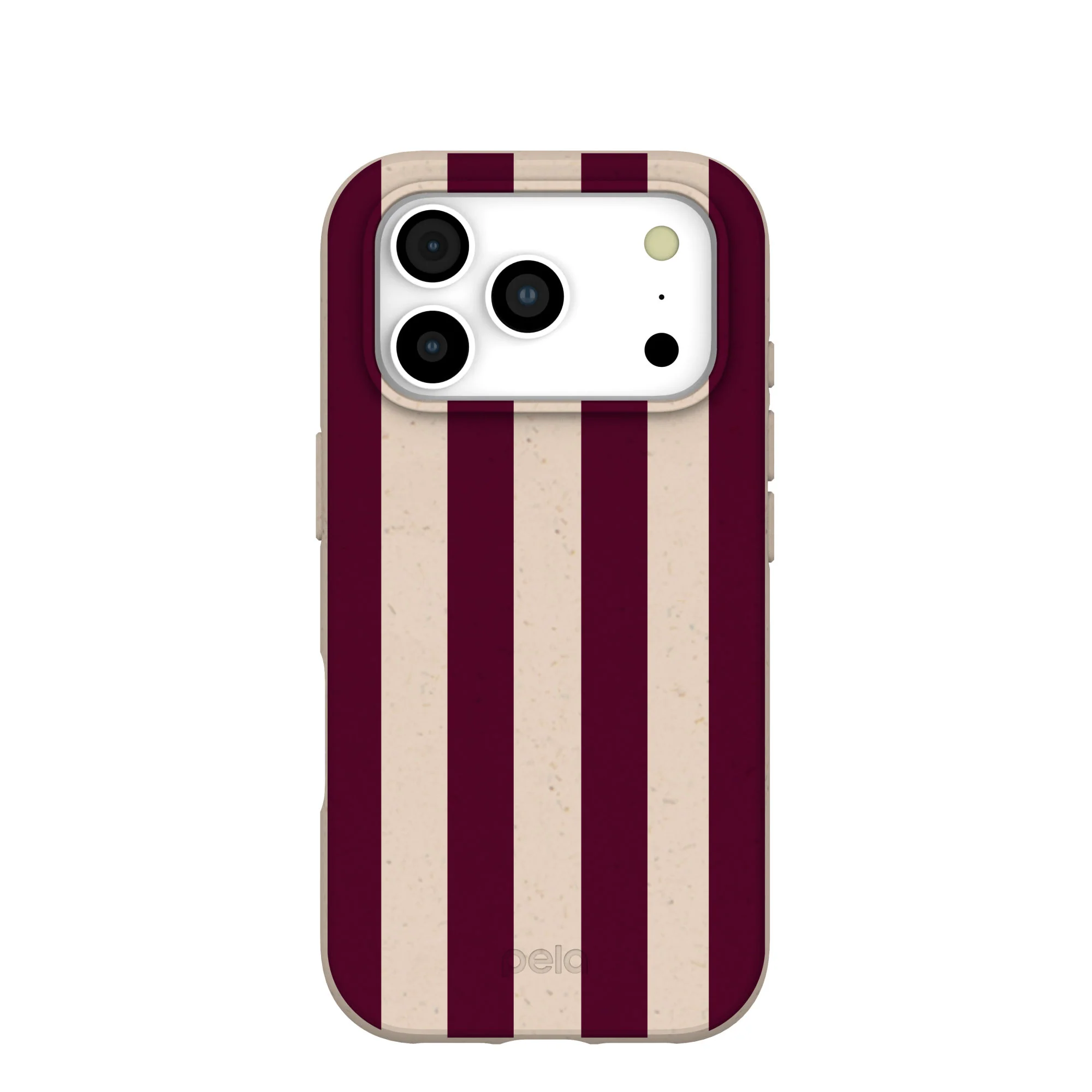 Seashell Big Burgundy Stripes iPhone 17 Pro Case