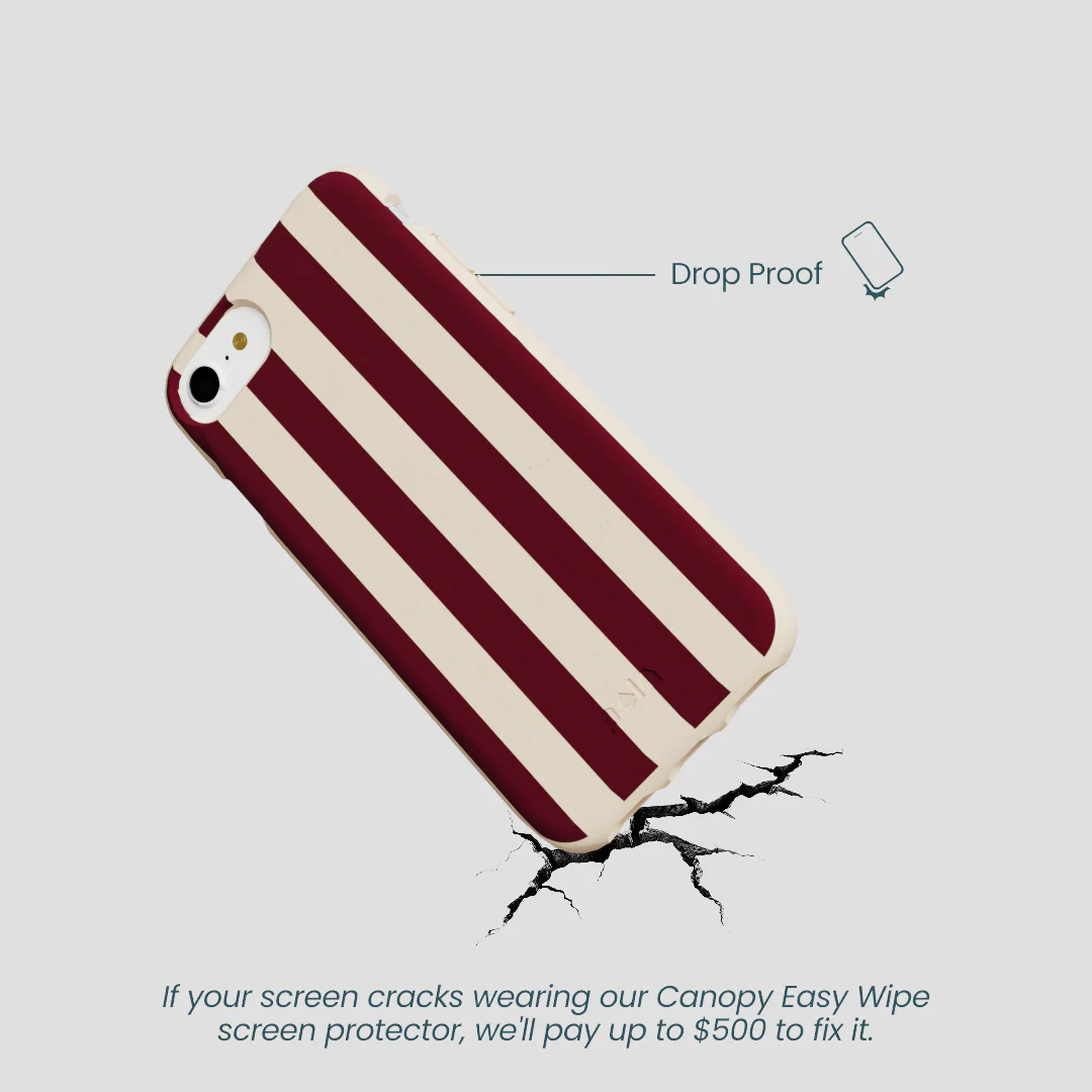 Seashell Big Burgundy Stripes iPhone 6/6s/7/8/SE Case - Image 5