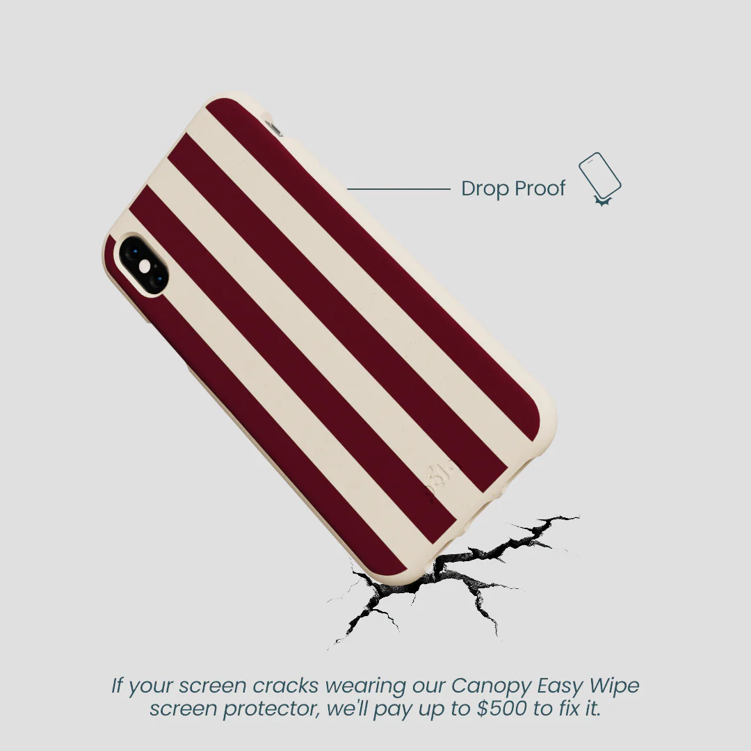 Seashell Big Burgundy Stripes iPhone XR Case - Image 5