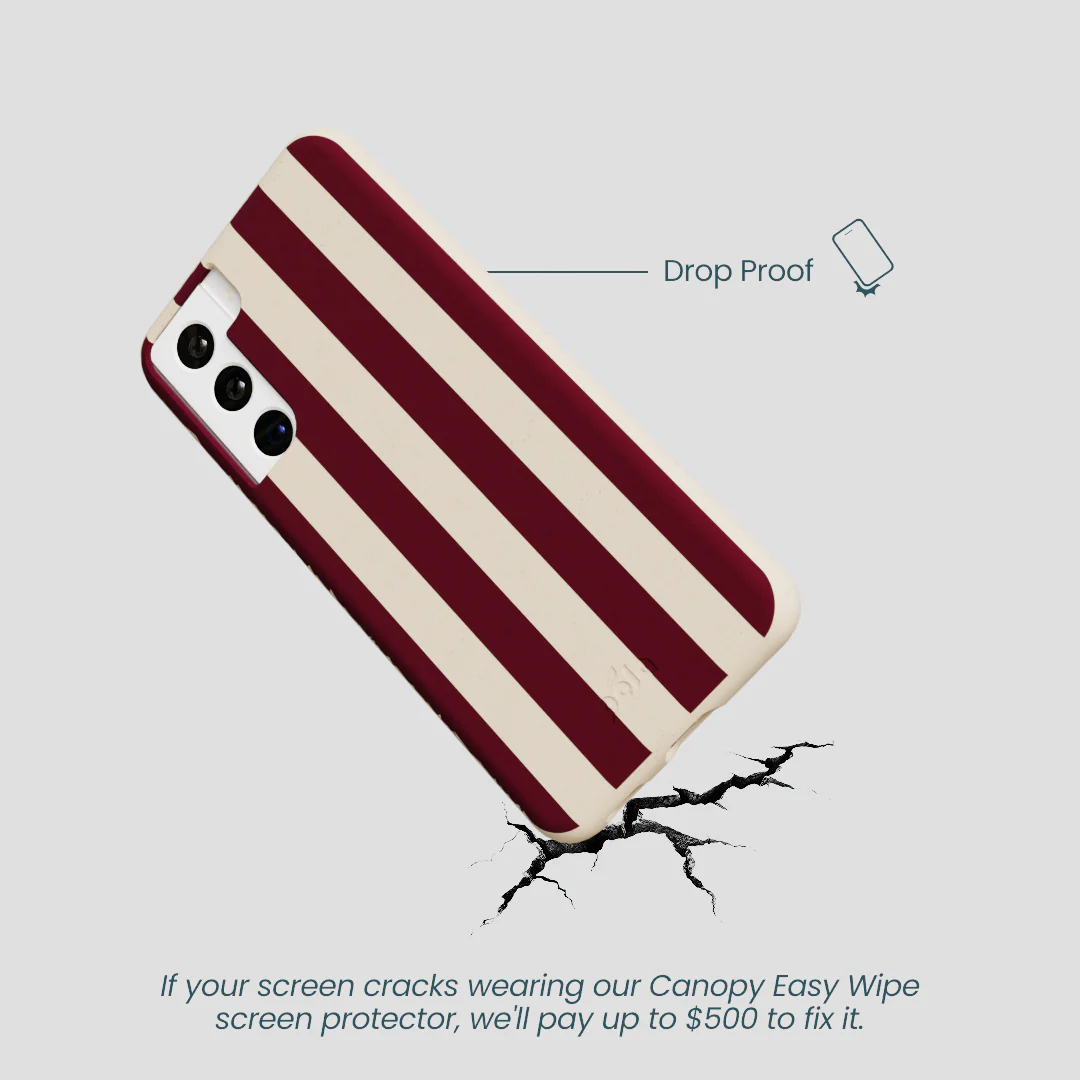 Seashell Big Burgundy Stripes Samsung Galaxy S21 Case - Image 5