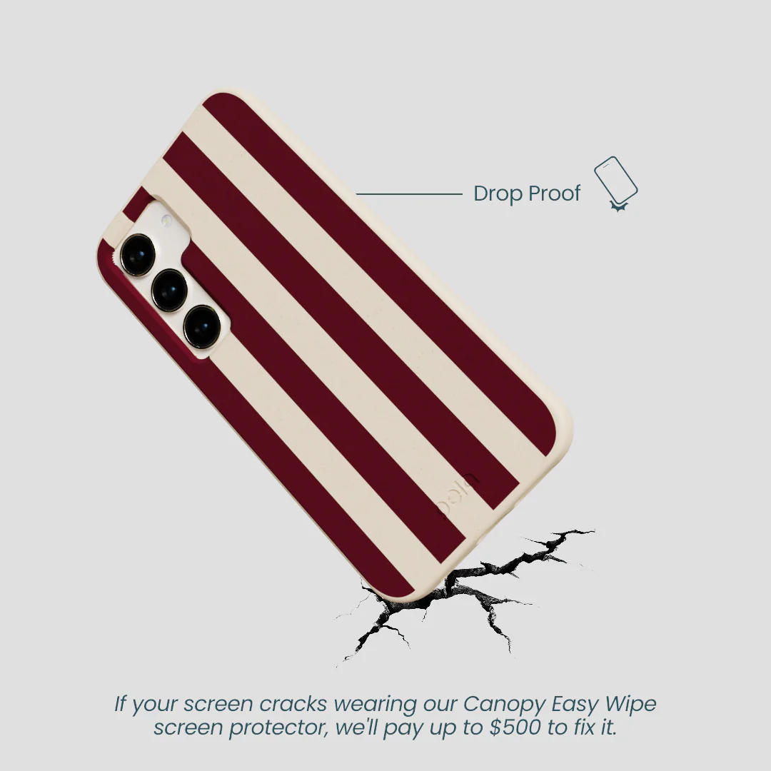 Seashell Big Burgundy Stripes Samsung Galaxy S23 Case - Image 5
